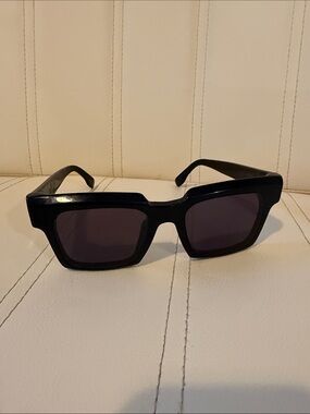 RetroSuperFuture Black Rectangular Sunglasses with Dark Lenses